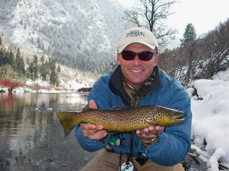 fly fishing trip on the Provo River in winter